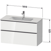 Duravit D-Neo wastafelonderkast 101x62.5x46.2cm 2 lades Eiken (zwart) Mat SW641056