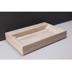 Forzalaqua Bellezza wastafel 60x40x9cm Rechthoek 1 kraangat Natuursteen Travertin gezoet SW67867