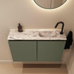 MONDIAZ TURE-DLUX 80cm toiletmeubel Army. EDEN wastafel Glace positie rechts. Met 1 kraangat. SW1103214