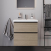 Duravit D-Neo wastafelonderkast 63.4x62.5x45.2cm 2 lades Eiken (terra) Mat SW641021