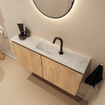 MONDIAZ TURE-DLUX 100cm toiletmeubel Washed Oak. EDEN wastafel Opalo positie midden. Met 1 kraangat. SW1104626
