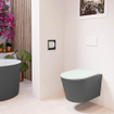 MONDIAZ LAVIE wandclosetpack - 36x53cm - diepspoel - rimless - Dark grey (grijs) - softclose - quick-release - toiletzitting - Greey (grijs) SW1208672