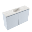 MONDIAZ TURE-DLUX 80cm toiletmeubel Clay. EDEN wastafel Ostra positie midden. Met 1 kraangat. SW1104766