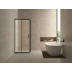 Wiesbaden Skyline hoekinstap cabine met 2 schuifdeuren 800 x 800 x 2000 x 8 mm nano helder glas/mat zwart SW440363