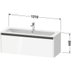 Duravit Ketho 2 wastafelonderbouwkast met 1 lade voor enkele wastafel 121x48x44cm met greep antraciet Linnen mat SW772112