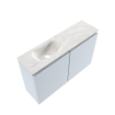 MONDIAZ TURE-DLUX 80cm toiletmeubel Clay. EDEN wastafel Ostra positie links. Zonder kraangat. SW1104788