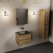 Mondiaz Aivy badmeubelset - 60x45x50cm - 0 kraangaten - 1 wasbak urban Solid surface - Midden - 2 lades - Met spiegelkast - Melamine Chai SW892285