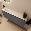 MONDIAZ TURE-DLUX 120cm toiletmeubel Dark Grey. EDEN wastafel Ostra positie links. Met 1 kraangat. SW1104817