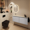MONDIAZ TURE-DLUX 120cm toiletmeubel Plata. EDEN wastafel Ostra positie links. Zonder kraangat. SW1105003