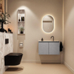 MONDIAZ TURE-DLUX 80cm toiletmeubel Plata. EDEN wastafel Glace positie midden. Met 1 kraangat. SW1103438