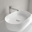 Villeroy & Boch Collaro opzetwastafel ovaal 56x36cm zonder overloop zonder kraangat ceramic+ stone white SW336076