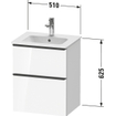 Duravit D-Neo wastafelonderkast 51x62.5x40.2cm 2 lades Noten Mat SW640813