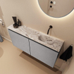 MONDIAZ TURE-DLUX 100cm toiletmeubel Plata. EDEN wastafel Glace positie rechts. Zonder kraangat. SW1103461
