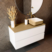 Mondiaz TOP 46 Topblad - 100x46x0.9cm - geschikt voor afdekplaat - Solid surface - Oro SW1018321