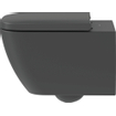 Duravit Happy D.2 WC-zitting 43x35.9x4.3cm met softclose met quickrelease Kunststof Antraciet Mat SW297027