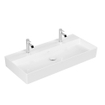Villeroy & Boch Memento 2.0 wastafel onderzijde geslepen 100x47cm zonder overloop 2 kraangaten ceramic+ wit SW358449