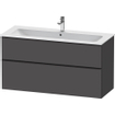 Duravit D-Neo wastafelonderkast 121x62.5x46.2cm 2 lades Grafiet Mat SW641127