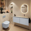 MONDIAZ TURE-DLUX 120cm toiletmeubel Clay. EDEN wastafel Ostra positie rechts. Zonder kraangat. SW1104775