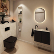 MONDIAZ TURE-DLUX 60cm toiletmeubel Urban. EDEN wastafel Ostra positie links. Met 1 kraangat. SW1104756