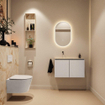 MONDIAZ TURE-DLUX 80cm toiletmeubel Linen. EDEN wastafel Frappe positie links. Zonder kraangat. SW1102843