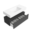 MONDIAZ ALAN Badmeubelset - 100cm - onderkast Dark Grey - 1 lade - Vrijhangende wastafel CLOUD - midden - 1 kraangat - Talc SW1190265