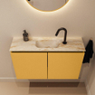 MONDIAZ TURE-DLUX 80cm toiletmeubel Ocher. EDEN wastafel Frappe positie midden. Met 1 kraangat. SW1102869