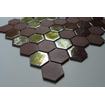 The Mosaic Factory Valencia mozaïektegel - 27.6x32.9cm - wandtegel - Zeshoek/Hexagon - Gerecycled glas Burgundy mat/glans SW374589