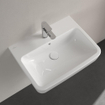 Villeroy & Boch O.novo wastafel 60x46x17.5cm Rechthoek 1 kraangat met overloopgat Wit Alpin glans Ceramic+ SW702126