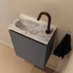 MONDIAZ TURE-DLUX 40cm toiletmeubel Dark Grey. EDEN wastafel Glace positie links. Met 1 kraangat. SW1105174