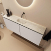 MONDIAZ TURE-DLUX 120cm toiletmeubel Linen. EDEN wastafel Ostra positie midden. Zonder kraangat. SW1104949