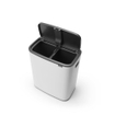 Brabantia Bo Touch Bin Afvalbak - 2x30 liter - 2 kunststof binnenemmers - wit SW1105235