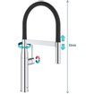 GROHE essence new Keukenkraan - hoog - uittrekbare uitloop - 2 straalsoorten - met profesionele handdouche - chroom SW86841