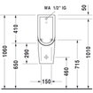 Duravit Starck 3 urinoir met sproeikop met sifon met bevestiging met achterinlaat met vlieg met wondergliss wit 0290487