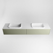 MONDIAZ ERIN Badkamermeubelset - 200cm - Army - 2 lades - 2 wasbakken - 0 kraangaten - Talc SW696661