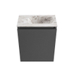 MONDIAZ TURE-DLUX 40cm toiletmeubel Dark Grey. EDEN wastafel Glace positie rechts. Zonder kraangat. SW1103212
