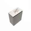 MONDIAZ TURE-DLUX 40cm toiletmeubel Smoke. EDEN wastafel Frappe positie rechts. Met 1 kraangat. SW1103050