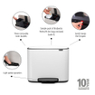 Brabantia Bo Pedaalemmer - 3x11 liter - 3 kunststof binnenemmers - wit SW1117445