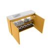 MONDIAZ TURE-DLUX 80cm toiletmeubel Ocher. EDEN wastafel Opalo positie links. Met 1 kraangat. SW1104443
