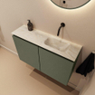 MONDIAZ TURE-DLUX 80cm toiletmeubel Army. EDEN wastafel Ostra positie rechts. Zonder kraangat. SW1104713