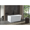 ZEZA Grand half vrijstaand hoekbad - links - 180x80x58cm - met afvoer - acryl - glans wit SW1030592
