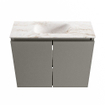 MONDIAZ TURE-DLUX 60cm toiletmeubel Smoke. EDEN wastafel Frappe positie midden. Met 1 kraangat. SW1103028