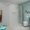 FugaFlow Eccelente Vetro inloopdouche badkamer - 160x200cm - mat glas - wandarm - geborsteld koper SW1124804