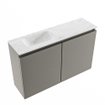 MONDIAZ TURE-DLUX 80cm toiletmeubel Smoke. EDEN wastafel Opalo positie links. Met 1 kraangat. SW1104563