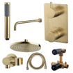 Adema Shower inbouwdoucheset 20cm hoofddouche met wandbevestiging compleet geborsteld messing (goud) SW519672