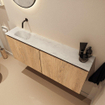 MONDIAZ TURE-DLUX 120cm toiletmeubel Washed Oak. EDEN wastafel Opalo positie links. Zonder kraangat. SW1104636