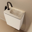MONDIAZ TURE-DLUX 40cm toiletmeubel Talc. EDEN wastafel Ostra positie rechts. Met 1 kraangat. SW1104659