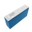 MONDIAZ TURE-DLUX 100cm toiletmeubel Jeans. EDEN wastafel Opalo positie links. Zonder kraangat. SW1104345