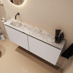 MONDIAZ TURE-DLUX 120cm toiletmeubel Linen. EDEN wastafel Glace positie links. Zonder kraangat. SW1103362