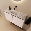 MONDIAZ TURE-DLUX 80cm toiletmeubel Rosee. EDEN wastafel Glace positie midden. Zonder kraangat. SW1103513