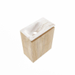 MONDIAZ TURE-DLUX 40cm toiletmeubel Washed Oak. EDEN wastafel Frappe positie links. Met 1 kraangat. SW1103102